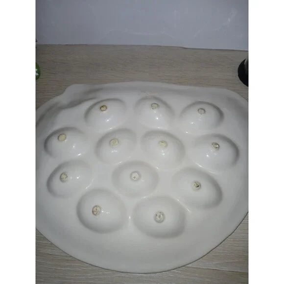 Treasure Craft Chicken Shaped Serving Platter Deviled Eggs Easter USA Vintage - Picture 6 of 13